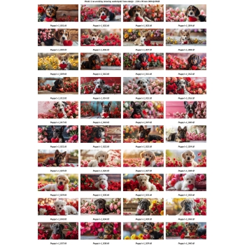 PIESKI Z SERDUSZKIEM 1 - Zestaw 40 obrazków na kubki 21 x 9 cm 300 dpi RGB