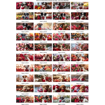 PIESKI Z SERDUSZKIEM 2 - Zestaw 40 obrazków na kubki 21 x 9 cm 300 dpi RGB